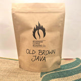 Packet of "Old Brown Java" coffee made by Inverness Coffee Roasting Co. roaster